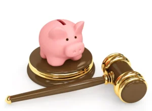 piggy bank and gavel