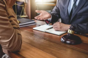 lawyer explaining to clients